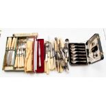 Collection of stainless flatware and plated items