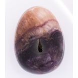 A Blue John egg shaped jewel, Derbyshire interest, Castleton,