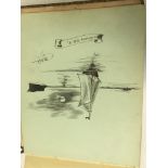 An Edwardian "Autographs" album containing sketches & watercolours, 1910-1912,