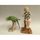 Royal Worcester Peter Pan with Royal Worcester green Budgerigar (2)