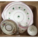 A part set of early 19th Century Sunderland lusterware, including cups, saucers and cake plates,