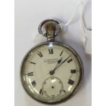 A silver open face pocket watch, S.