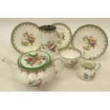 A Mintons 1932 circa tropical bird pattern, teapot, hot water jug, cup, saucer,