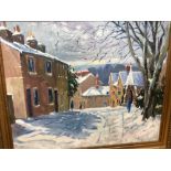 David Noble, Dronfield artist, oil, signed winter scene,