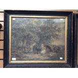 Pair of George Morland mezzotint engravings depicting rural scenes and figures,