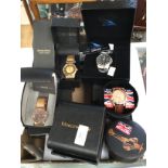 Three Slazenger Sports gents wristwatches and thirteen others, including Pierre, Rosseau, Bluebird,