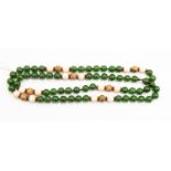 String of jade/coral beads