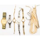 Various watches and straps and seed pearls