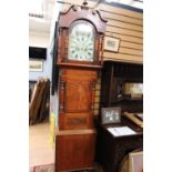 A George III mahogany eight day longcase clock, the dial inscribed 'Hugh Roberts, 41 Market St,
