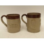 Two Denby Bourne Commemorative mugs 1837 Diamond Jubilee Rd No.