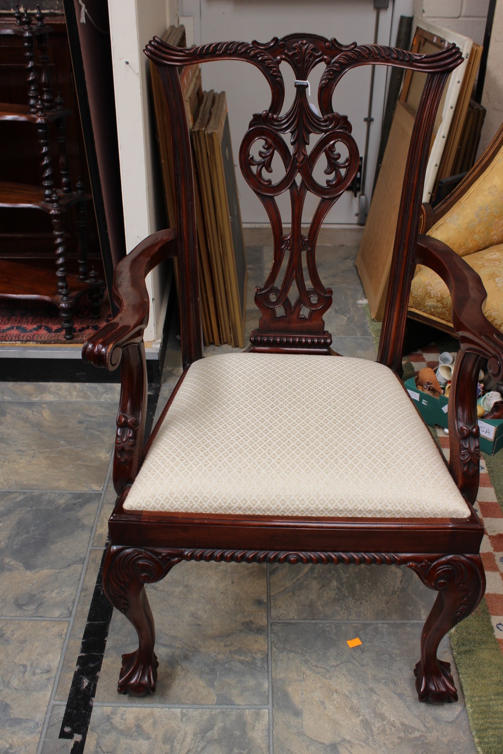 A set of eight Chippendale style mahogany dining chair frames, - Image 2 of 3