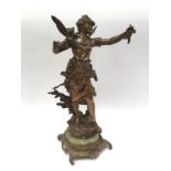 A gilt spelter figure 'Nymphe Des Bois' after L.