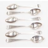 A set of six George III and English pattern Newcastle teaspoons, Dorothy Langlands,