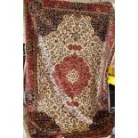 Beige ground Keshan carpet, 2.80 by 2.