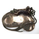 Art Nouveau style bronze pin dish,