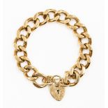 A 9ct gold heavy curb bracelet with padlock clasp, approx 7'' long, weight approx 100.4gms or 3.