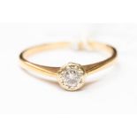 A diamond solitaire ring, set in 9ct gold, diamond weight approx 0.