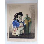 Arthur Rigden Read (1879-1955), Yo Ho Ho and a Bottle of Rum, two woodblock prints,