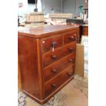 Victorian mahogany chest of two short and three long drawers