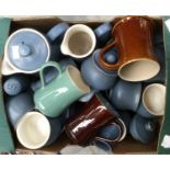 Denby blue tea and coffee ware (one box)