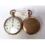 An Elgin gold plated pocket watch,