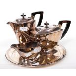 A four piece Sheffield EPNS tea set,