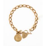 A 9ct gold charm bracelet with Aries charm,
