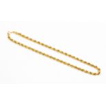 A 9ct gold hollow rope chain,length approx 16'', weight approx 11.