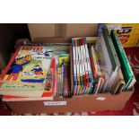 Four boxes of Rupert Bear items, books, mainly modern, figures,