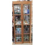 A pair of 20th Century lead glazed windows,