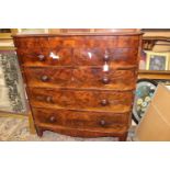 A mid Victorian mahogany chest of drawers, of large proportions,