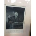 Pair of oak framed engraved portraits, Mezzotint of Rev.