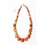 A graduated stem coral necklace