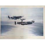Robert Taylor 'Memorial Flight', colour print, signed by Johnnie Johnson,
