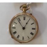 late 19th Century ladies 14k gold cased open faced fob/pocket watch,