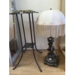 Cold cast lamp and matched stand