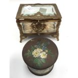 19th Century French gilt metal and glass casket;