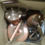 A graduated set of four copper kettles (4)