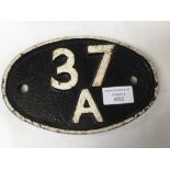 Railway interest: Shed plate 37A for Ardsley (1)