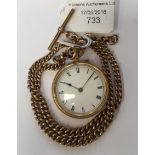 An 18ct gold pocket ladies watch, diameter approx 38mm, approx 47.