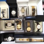 Eleven assorted dress watches to include Santos, Pulsor, Ingersoll, Rene Valenle,