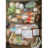 Two boxes of assorted Beatrix Potter Peter Rabbit ceramics, including figures by Border Fine Arts,