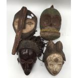 New description - Kwele mask, Gabon, carved wood, approx 42 cm together with Punu Okuyi mask,