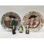 Two Royal Doulton Series Ware plates: 'The Major' and 'The Doctor' and Royal Doulton 'Mr Pickwick',