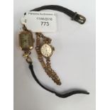 A lady's 9ct Accurist wristwatch and another (2)