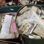 Two tins containing loose cigarette cards, sets and part sets,