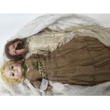 A wax coated head doll - over composition,