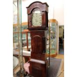 An early 19th Century eight day longcase clock, white enamelled dial, movephase,