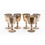 A set of six silver goblets, London 1973, Mappin and Webb, combined weight 31.