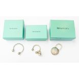 Two Tiffany silver key rings,